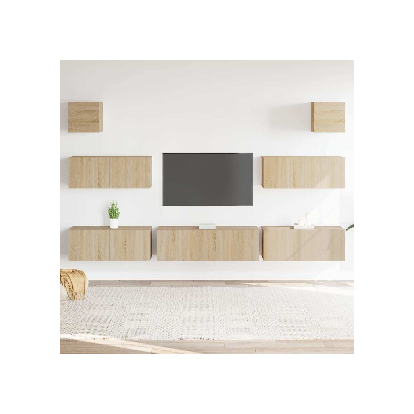 Ensemble de meubles TV 7 pcs Chêne sonoma Bois d'ingénierie