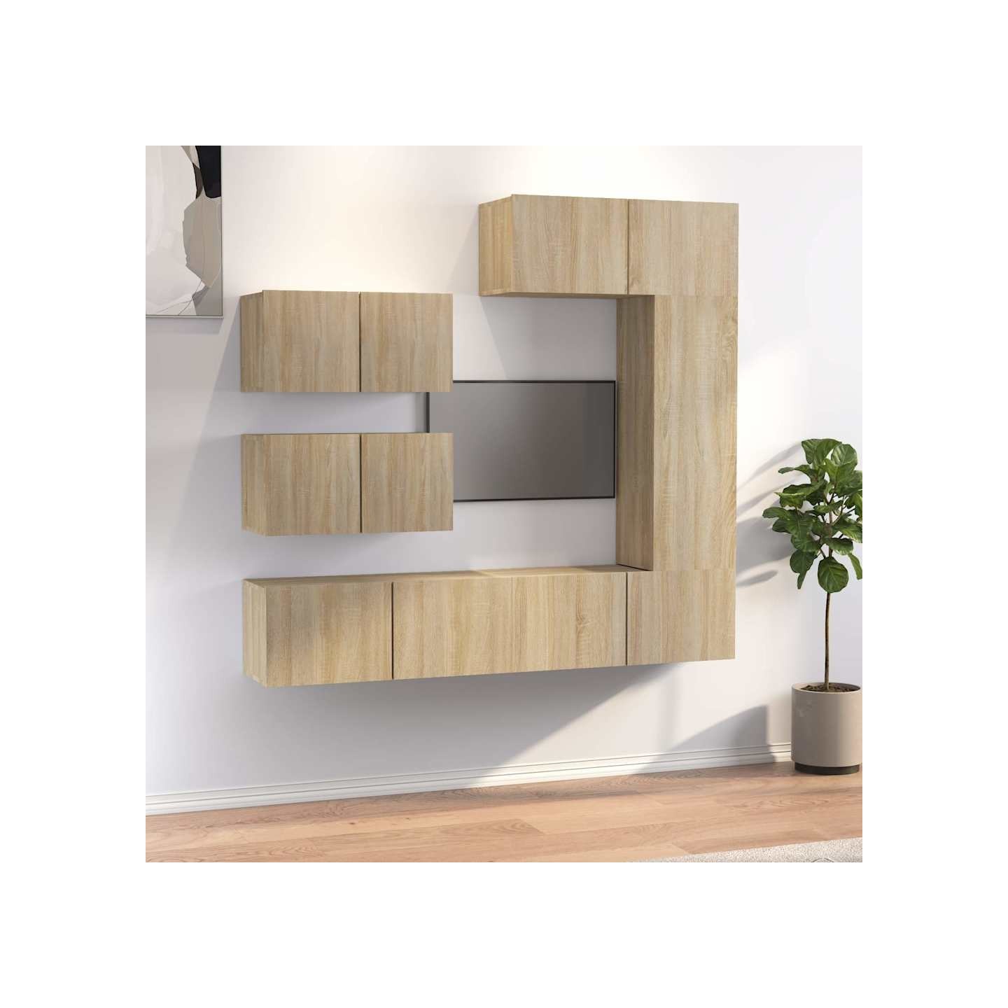 Ensemble de meubles TV 6 pcs Chêne sonoma Bois d'ingénierie