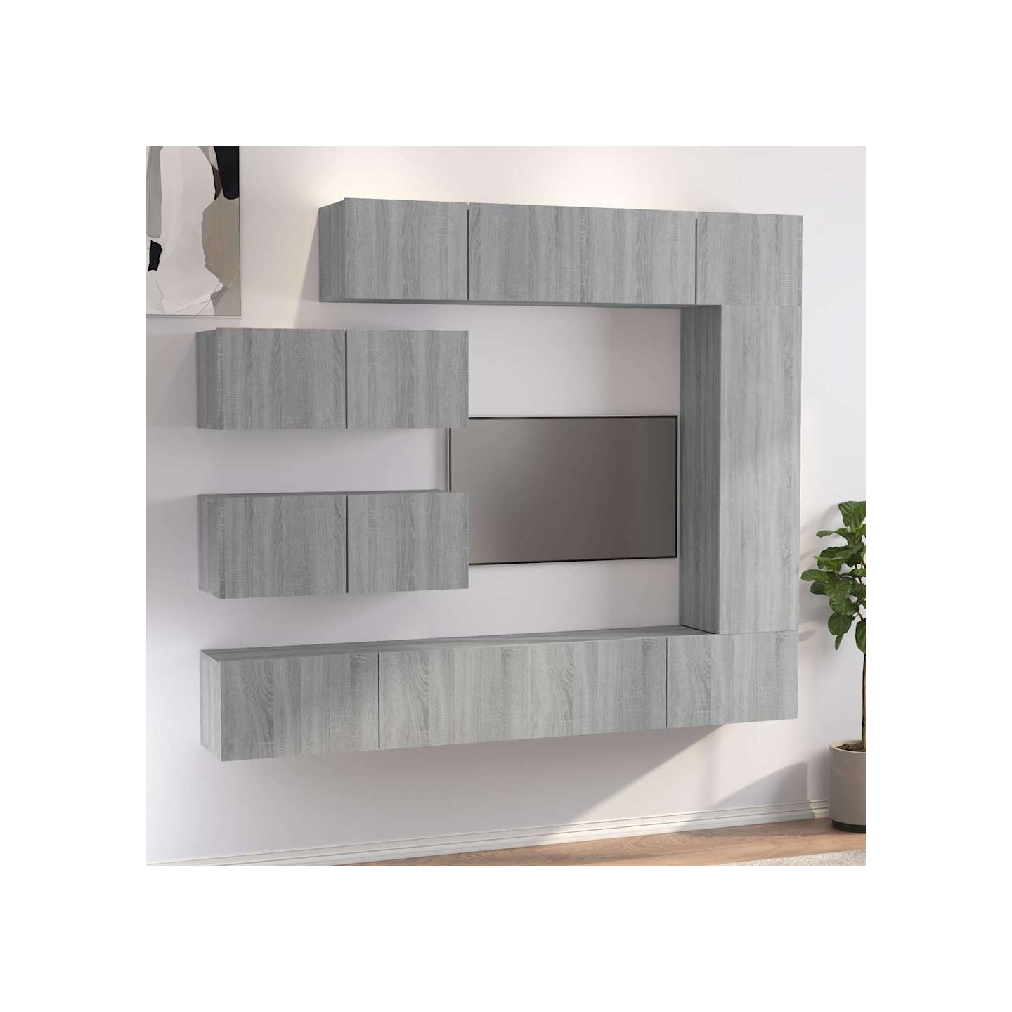Ensemble de meubles TV 7 pcs Sonoma gris Bois d'ingénierie