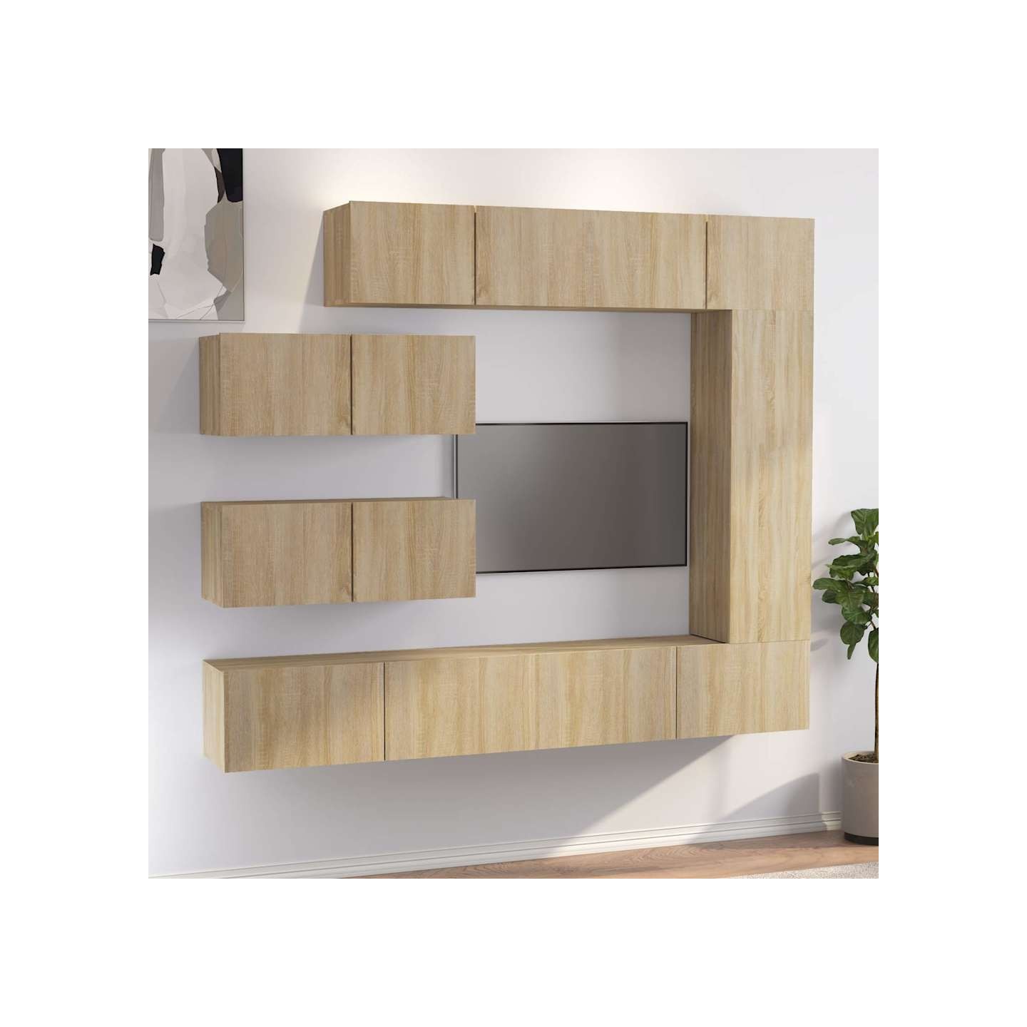 Ensemble de meubles TV 7 pcs Chêne sonoma Bois d'ingénierie