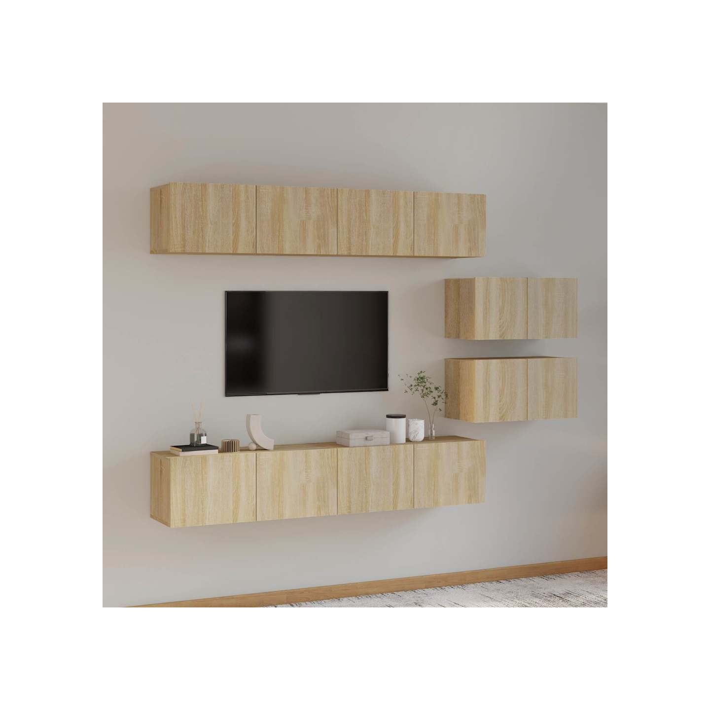 Ensemble de meubles TV 6 pcs Chêne sonoma Bois d'ingénierie