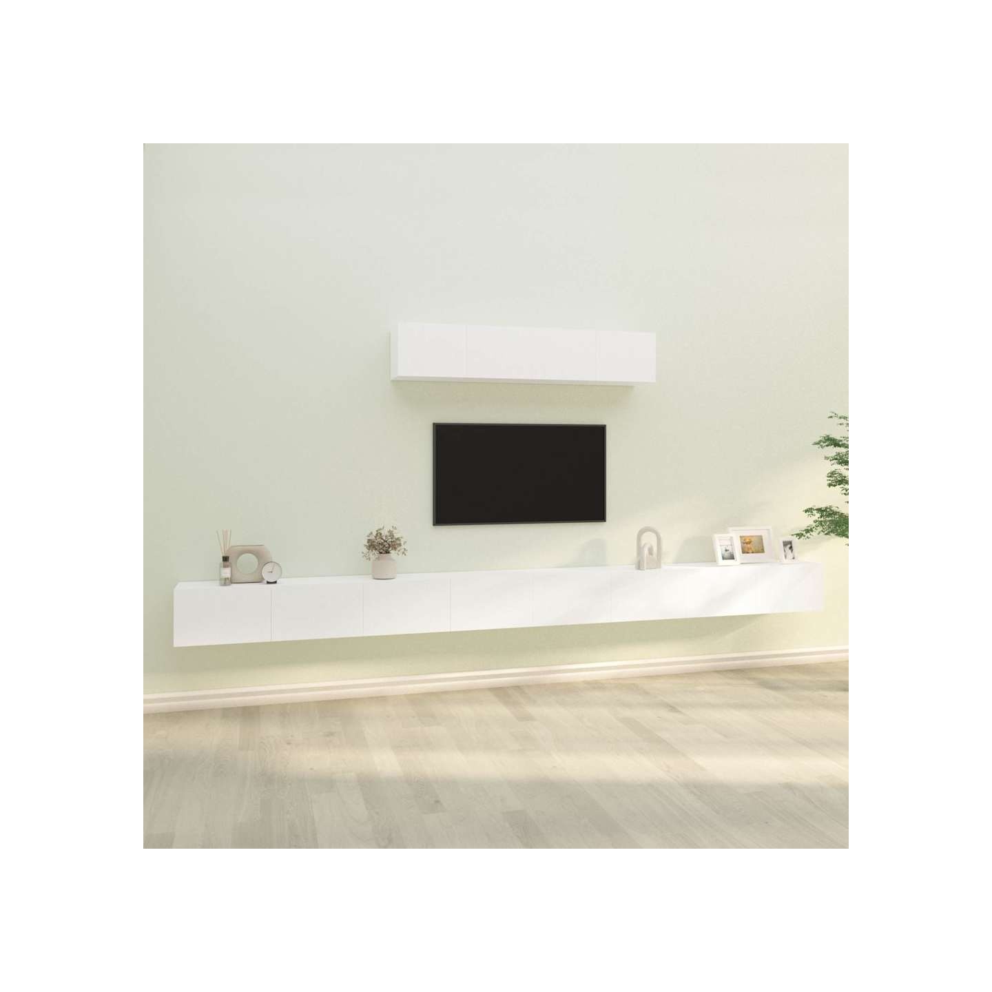Ensemble de meubles TV 6 pcs Blanc Bois d'ingénierie