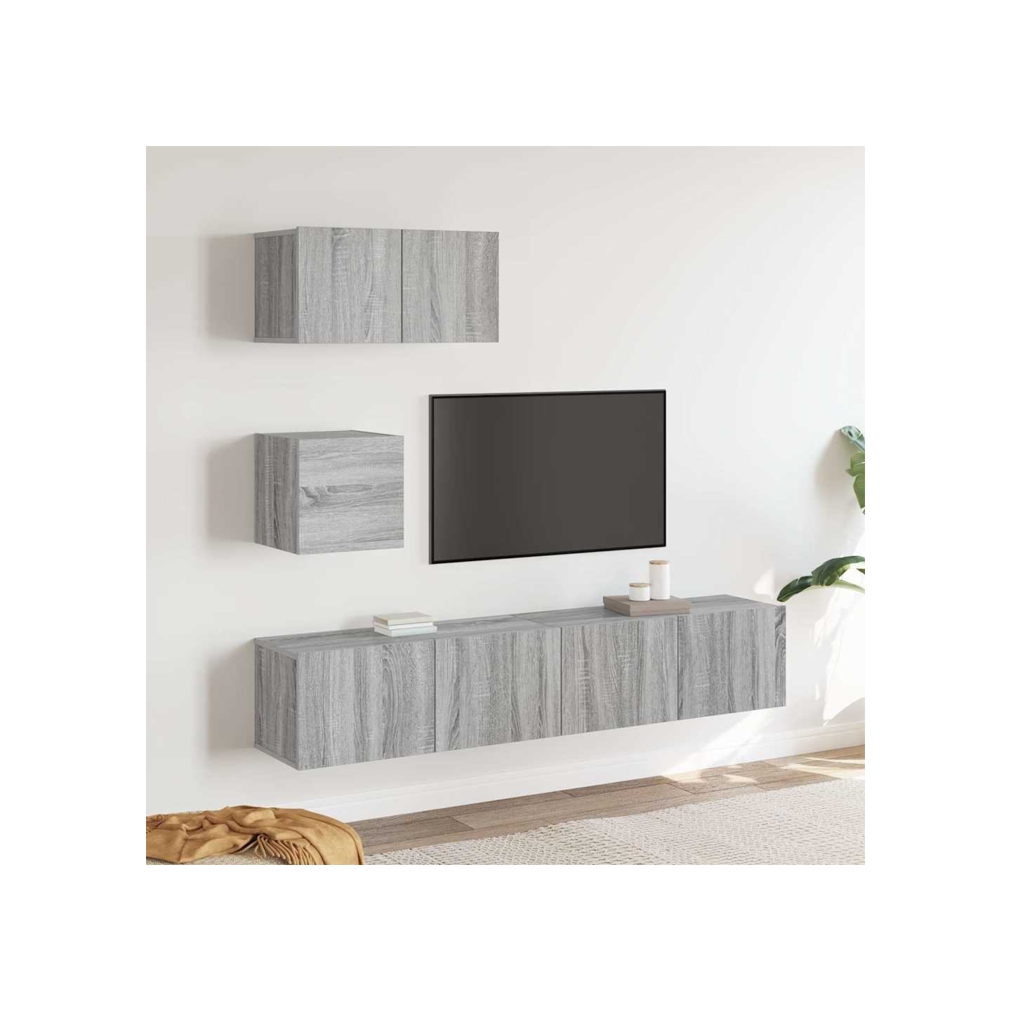 Ensemble de meubles TV 4 pcs Sonoma gris Bois d'ingénierie