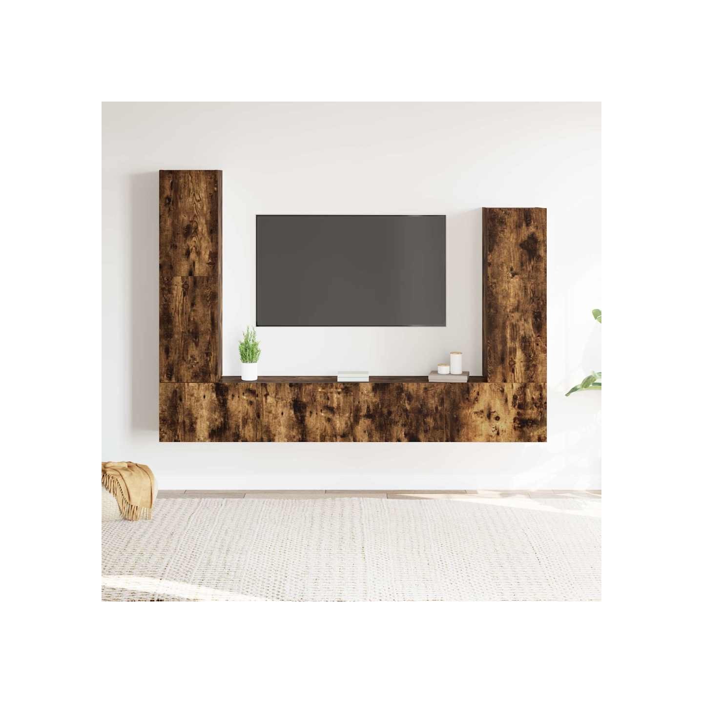 Ensemble de meubles TV 4 pcs Chêne fumé Bois d'ingénierie
