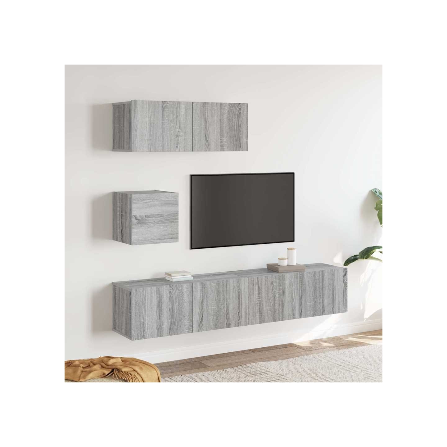 Ensemble de meubles TV 4 pcs Sonoma gris Bois d'ingénierie