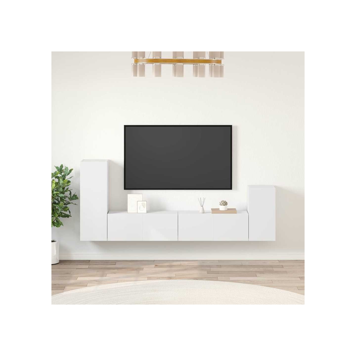 Ensemble de meubles TV 4 pcs Blanc Bois d'ingénierie