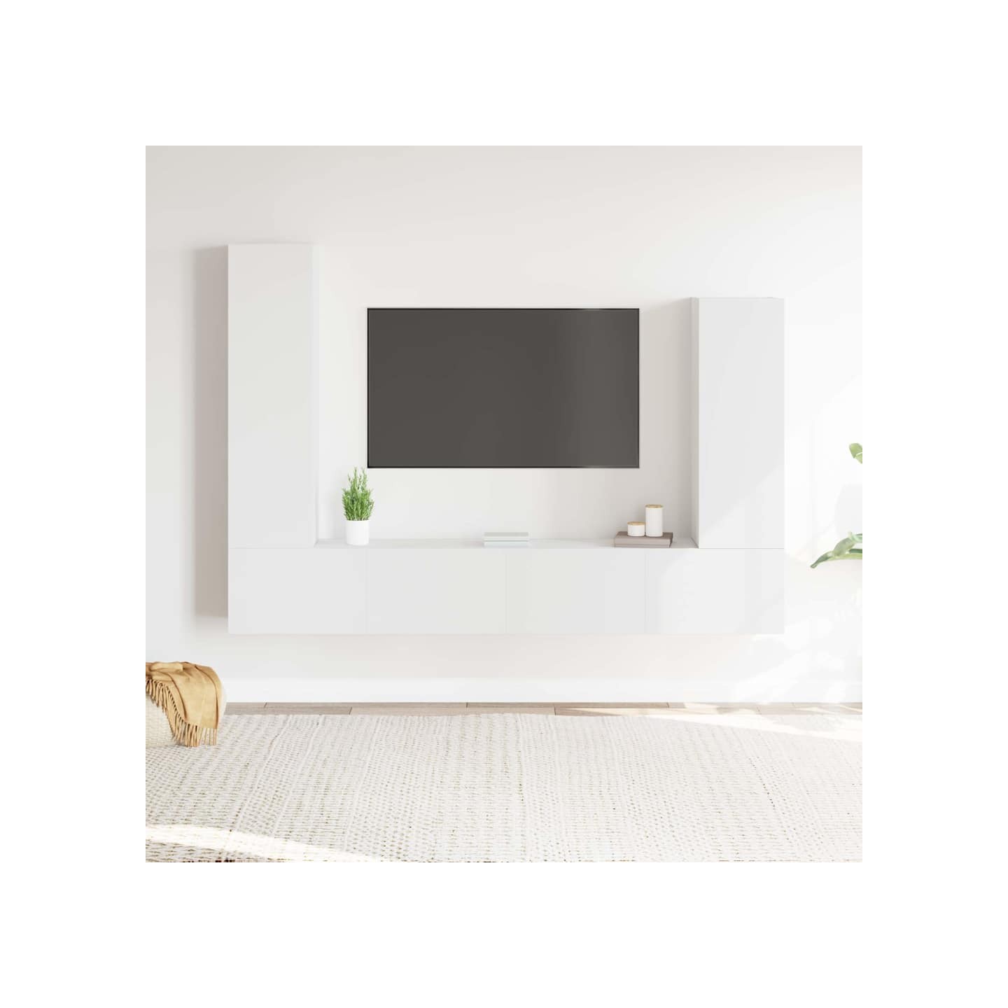 Ensemble de meubles TV 4 pcs Blanc Bois d'ingénierie