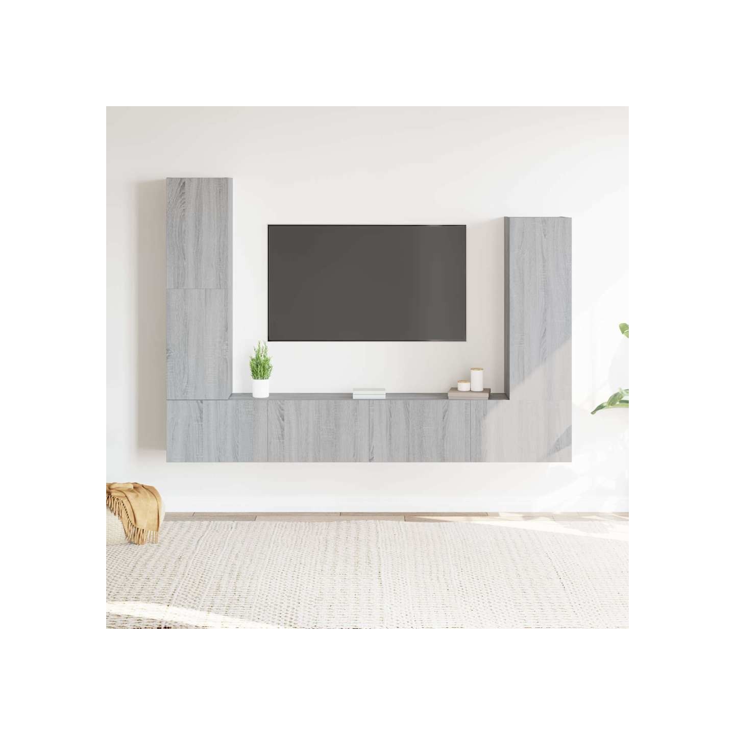 Ensemble de meubles TV 4 pcs Sonoma gris Bois d'ingénierie