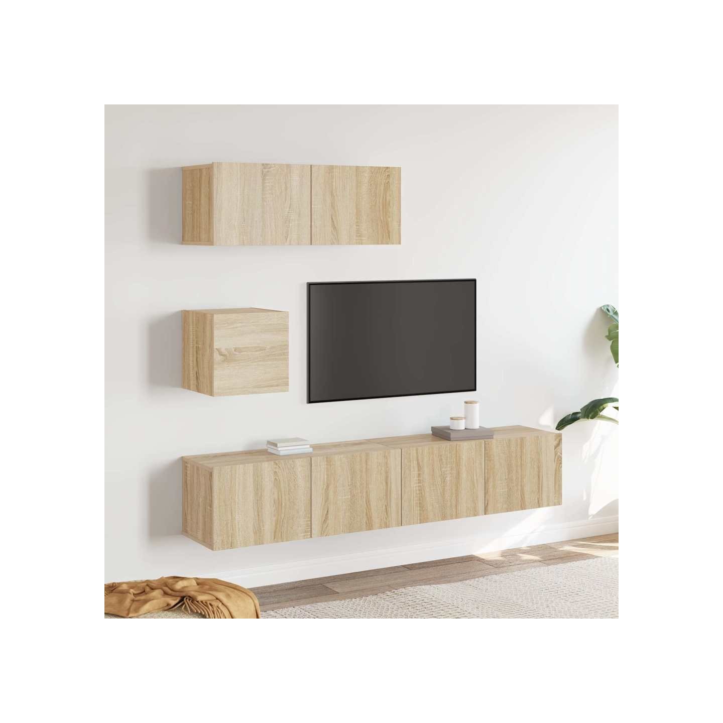 Ensemble de meubles TV 4 pcs Chêne sonoma Bois d'ingénierie