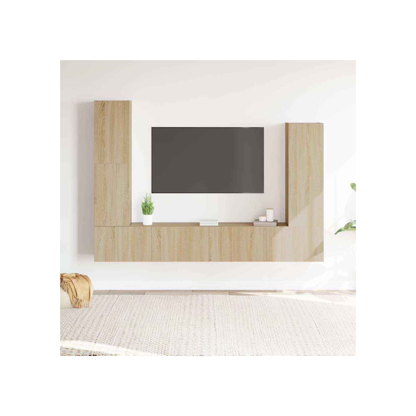 Ensemble de meubles TV 4 pcs Chêne sonoma Bois d'ingénierie
