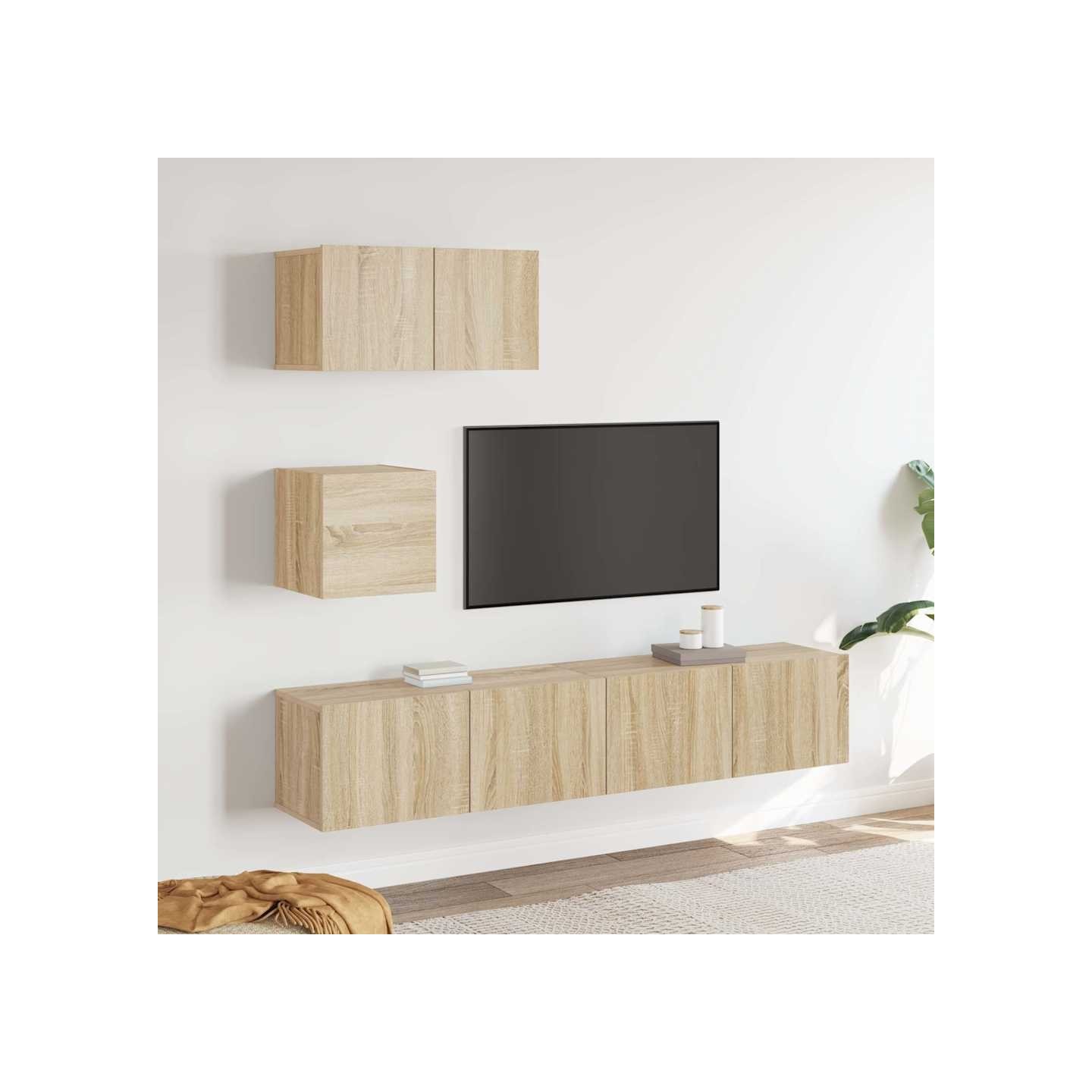 Ensemble de meubles TV 4 pcs Chêne sonoma Bois d'ingénierie