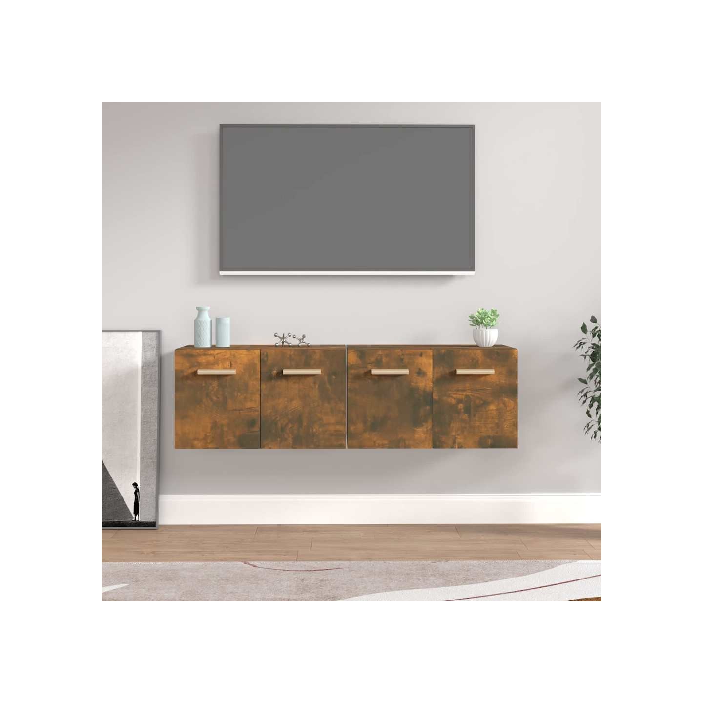 Armoires murales 2pcs Chêne fumé 60x36,5x35cm Bois d'ingénierie