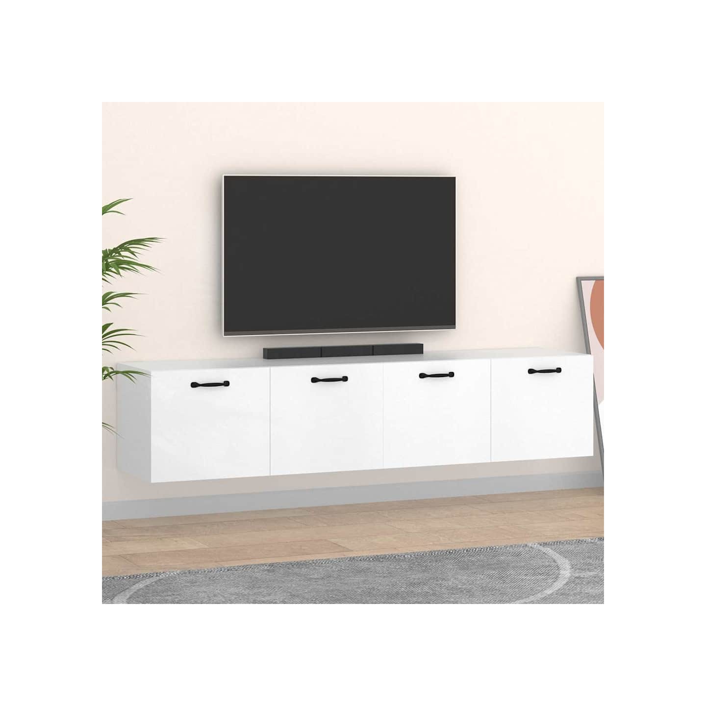 Armoires murales 2 pcs Blanc 60x36,5x35 cm Bois d'ingénierie