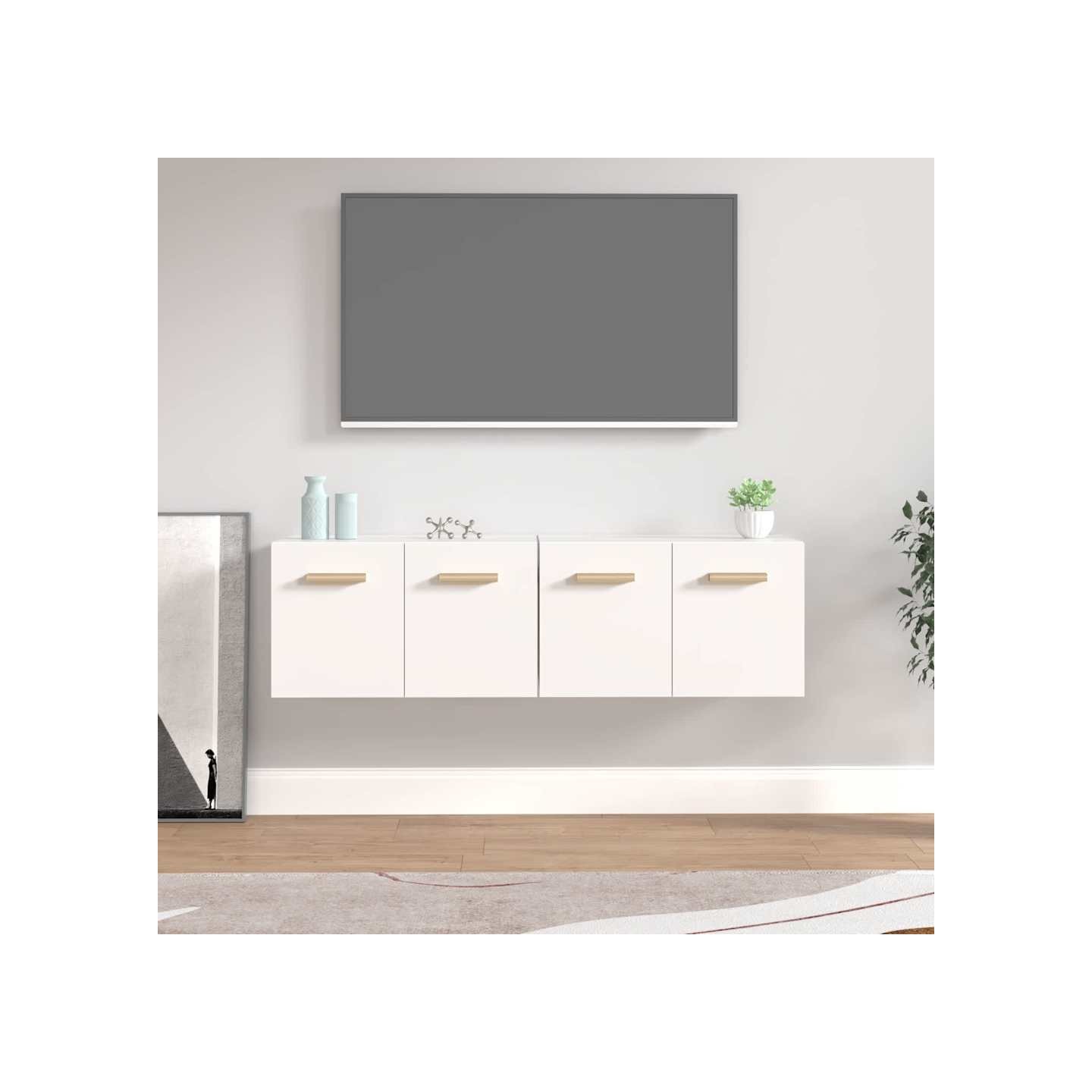 Armoires murales 2 pcs Blanc 60x36,5x35 cm Bois d'ingénierie
