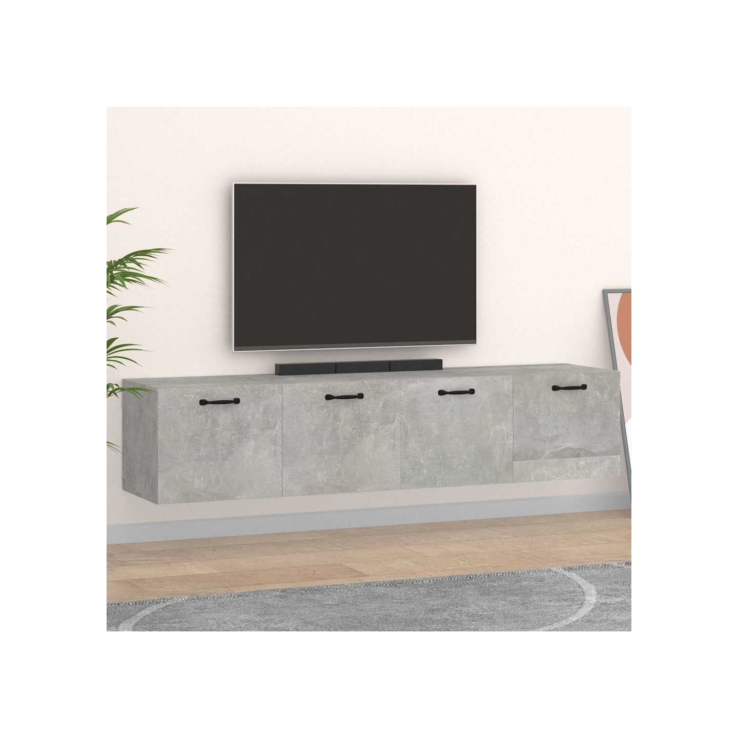 Armoires murales 2pcs Gris béton 60x36,5x35cm Bois d'ingénierie