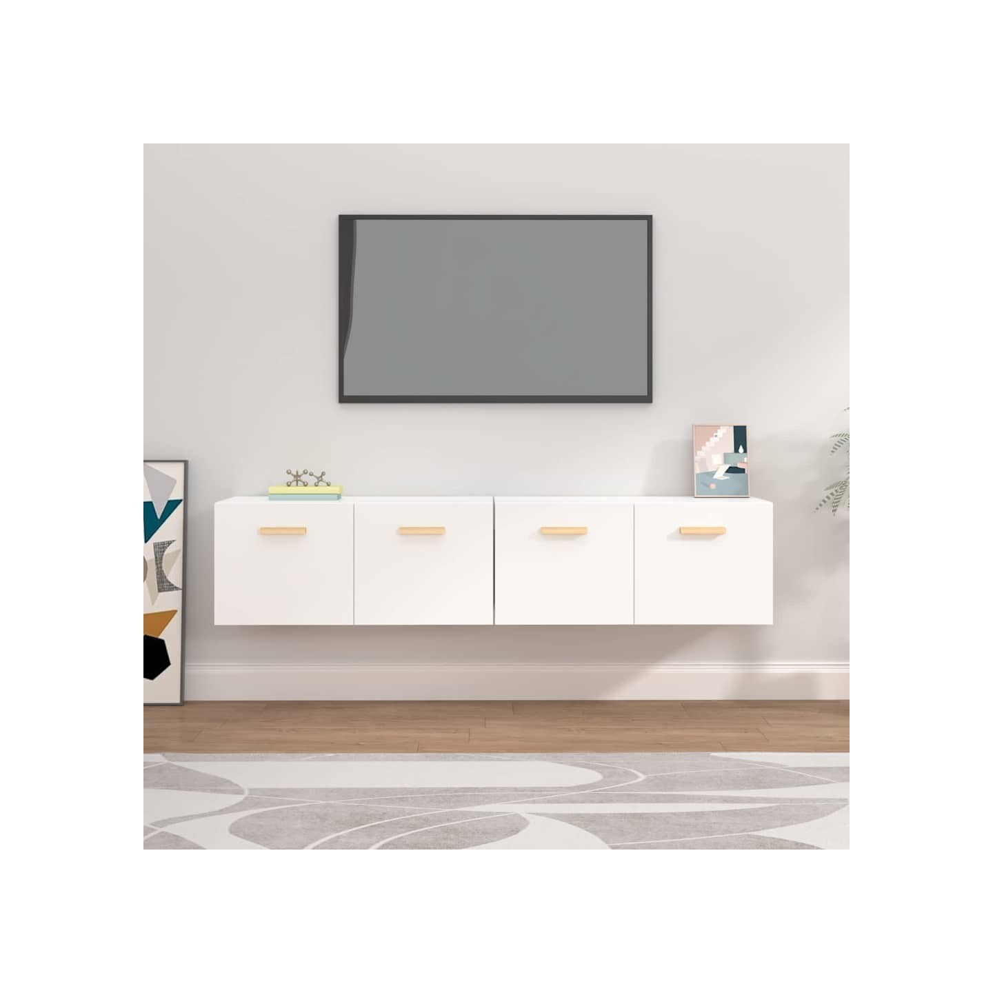 Armoires murales 2 pcs Blanc 80x35x36,5 cm Bois d'ingénierie