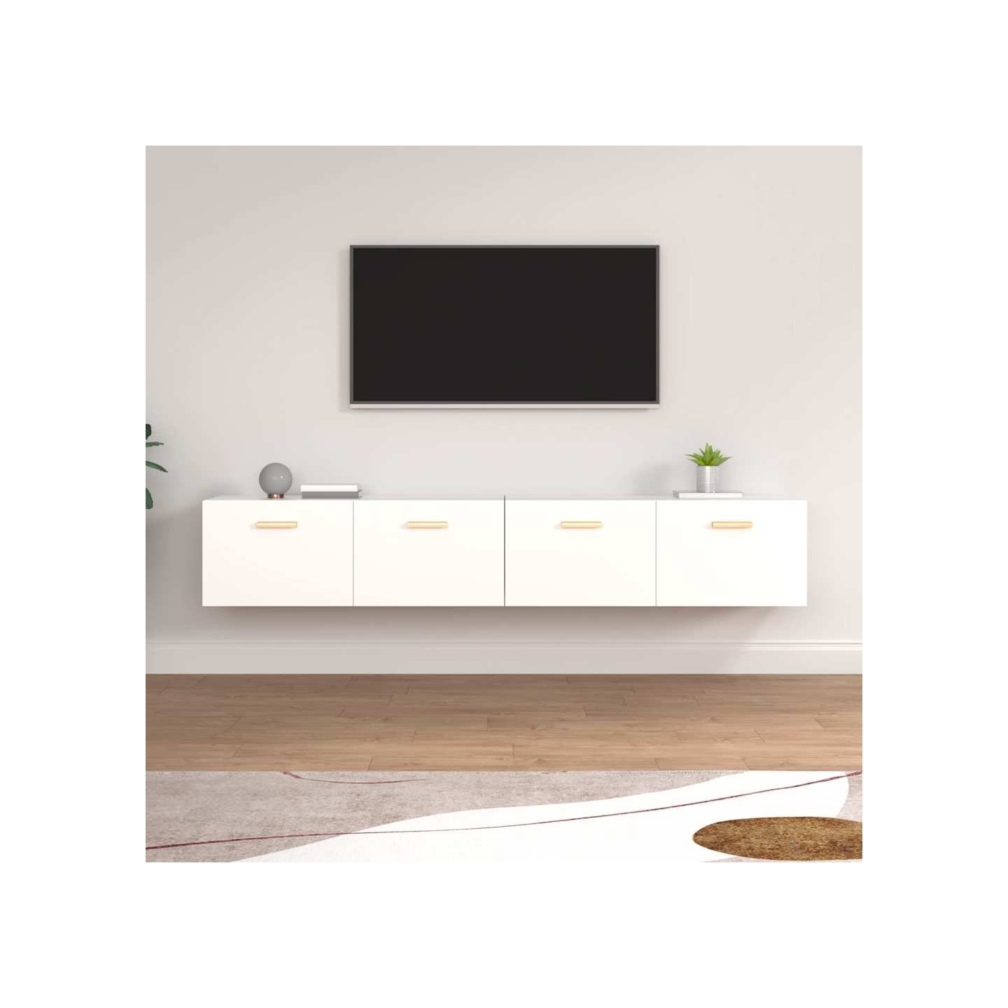 Armoires murales 2 pcs Blanc 100x36,5x35 cm Bois d'ingénierie