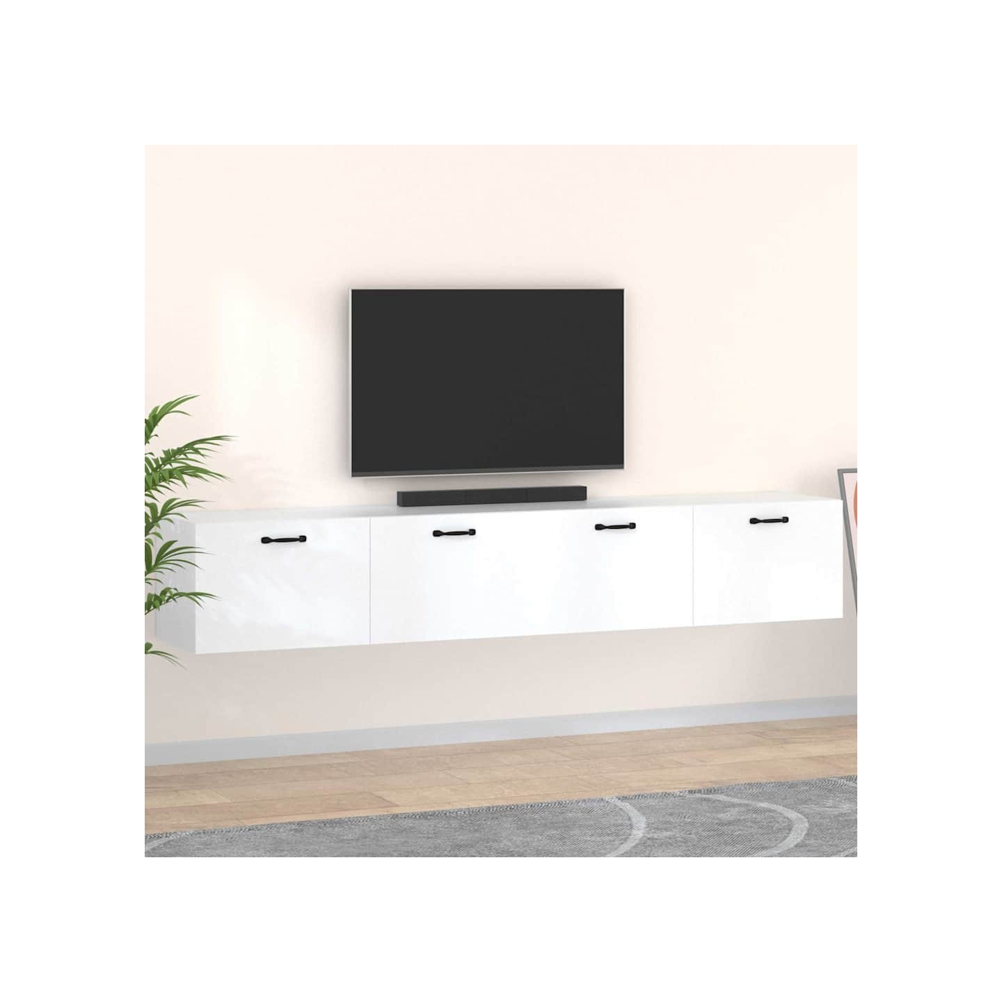Armoires murales 2 pcs Blanc 100x36,5x35 cm Bois d'ingénierie