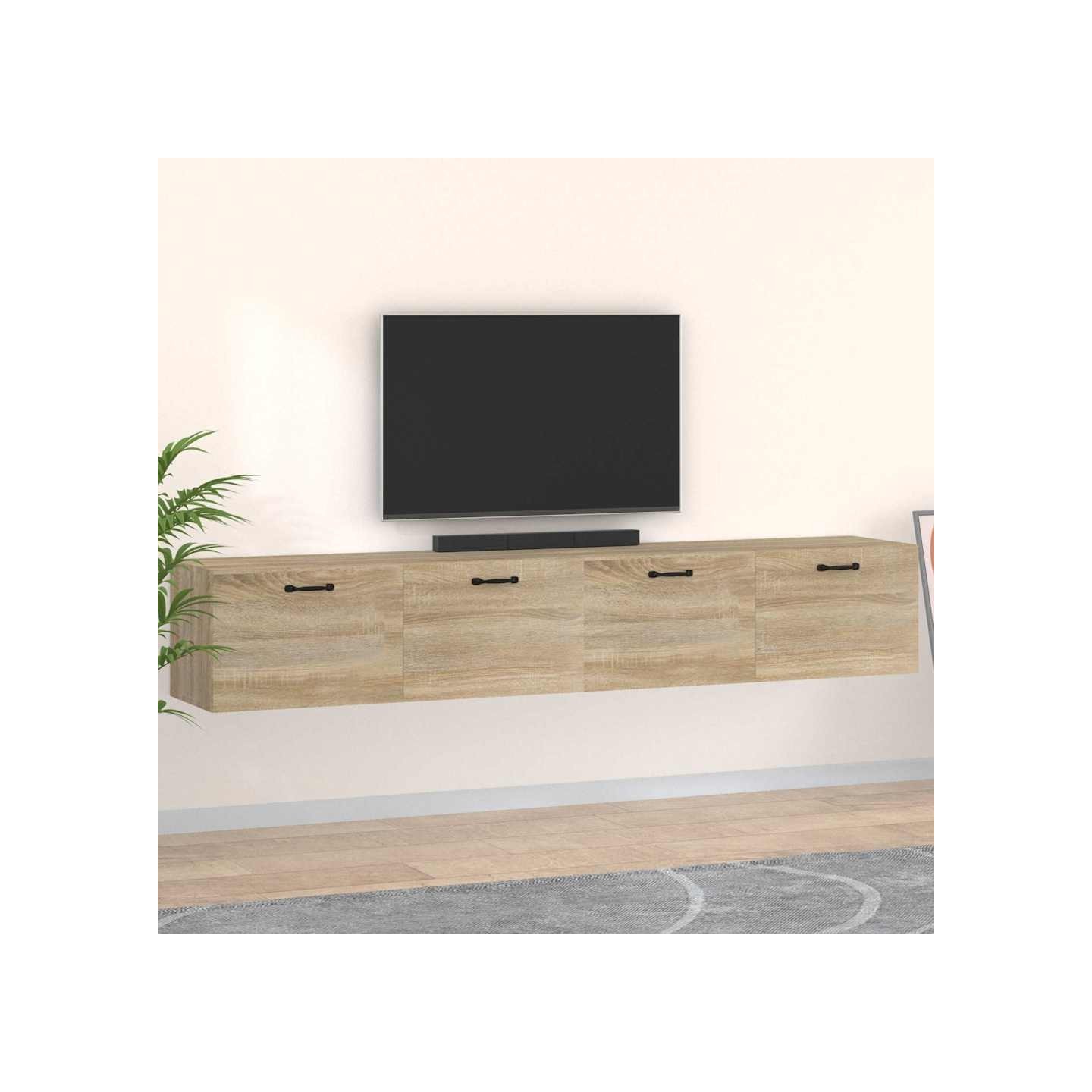 Armoires murales 2 pcs Chêne sonoma 100x36,5x35 cm