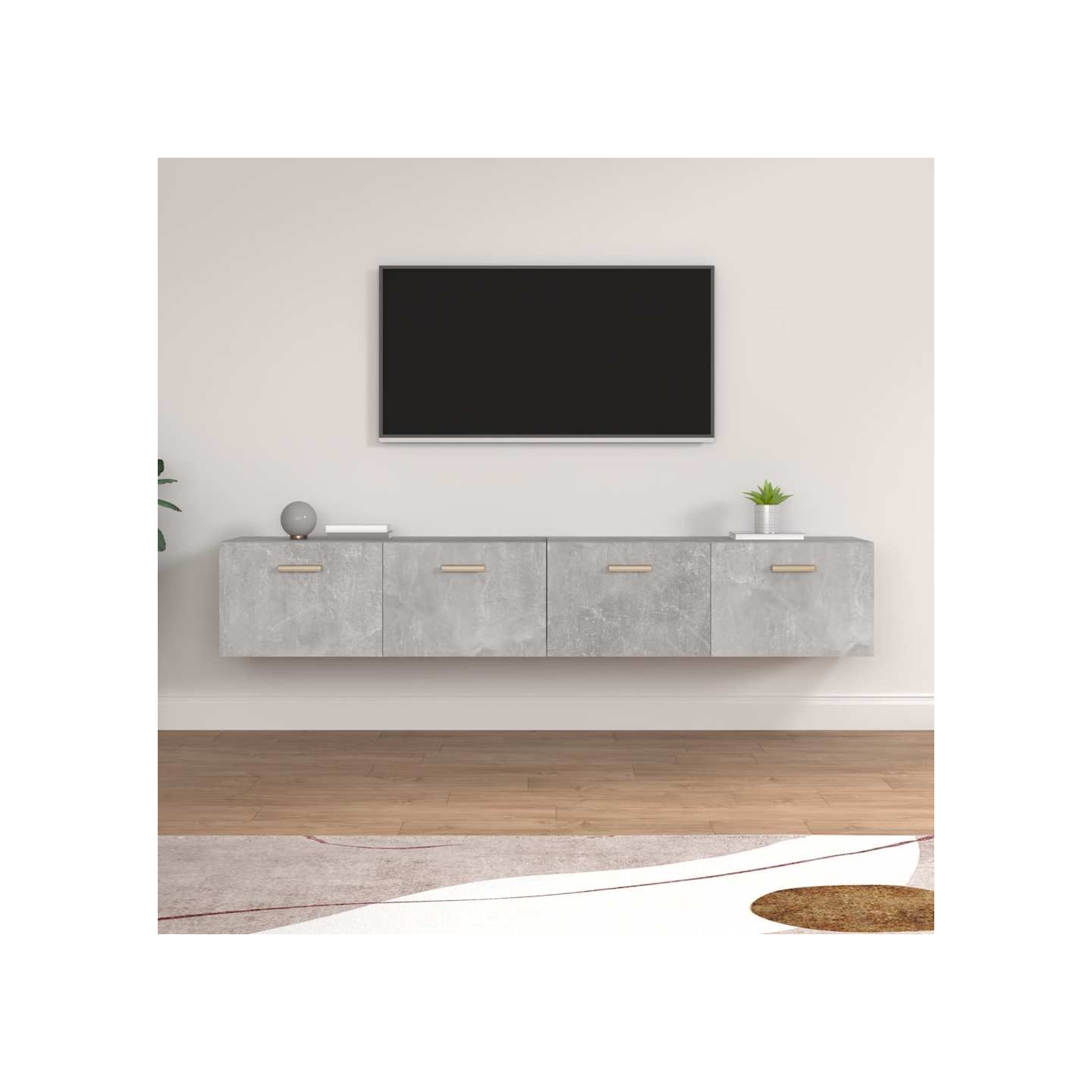 Armoires murales 2 pcs Gris béton 100x36,5x35 cm