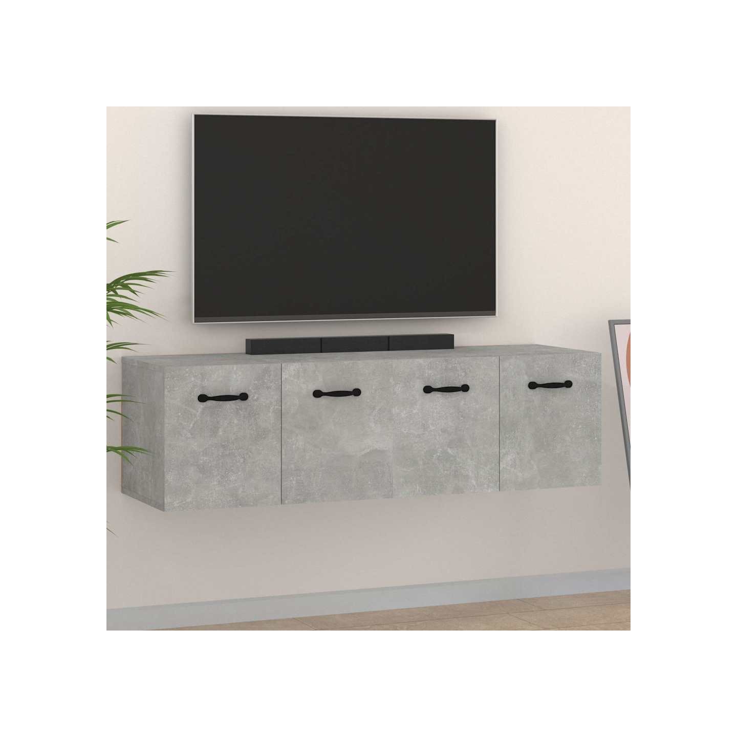 Armoires murales 2pcs Gris béton 80x35x36,5cm Bois d'ingénierie
