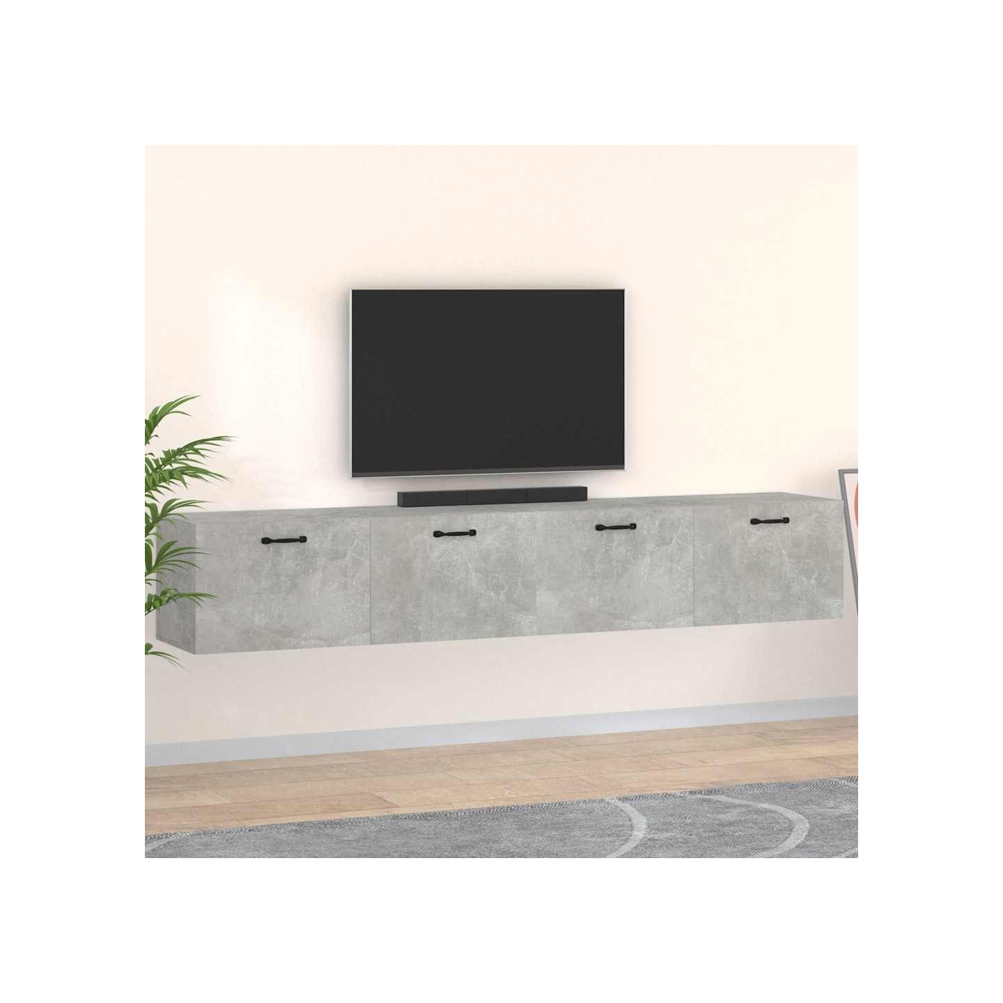 Armoires murales 2 pcs Gris béton 100x36,5x35 cm