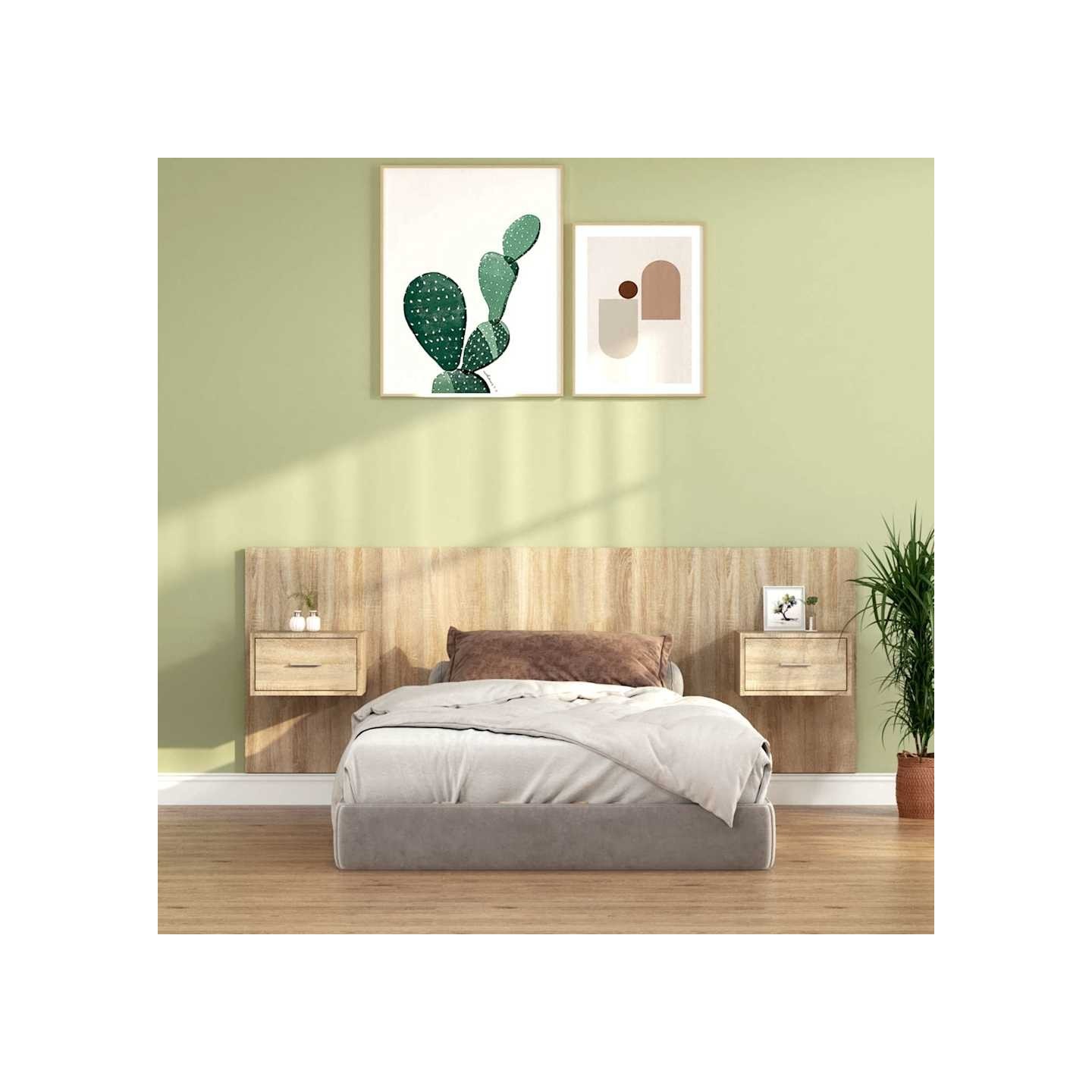 Tête de lit avec armoires Chêne sonoma Bois d'ingénierie