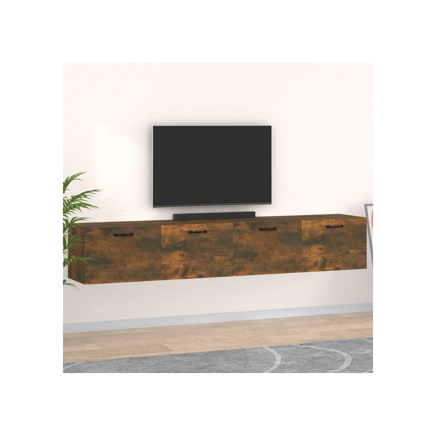 Armoires murales 2 pcs Chêne fumé 100x36,5x35 cm