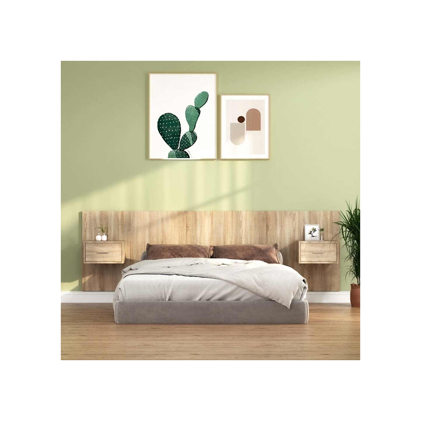 Tête de lit avec armoires Chêne sonoma Bois d'ingénierie