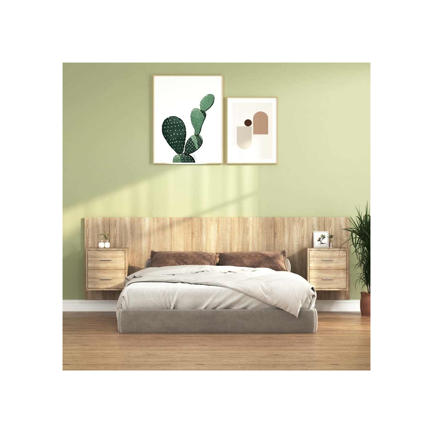Tête de lit avec armoires Chêne sonoma Bois d'ingénierie