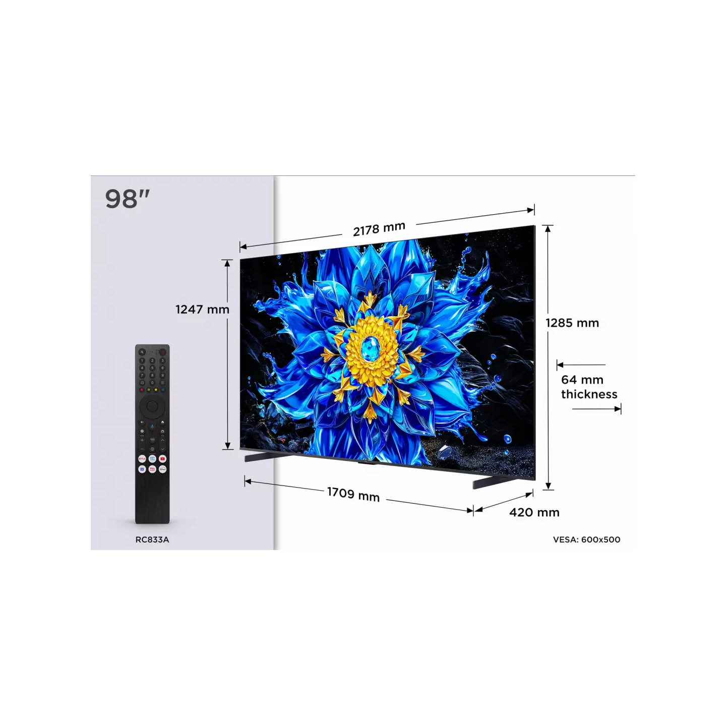 TV Mini LED TCL 98P89L 98" 4K 144 Hz Google TV | Nimestore
