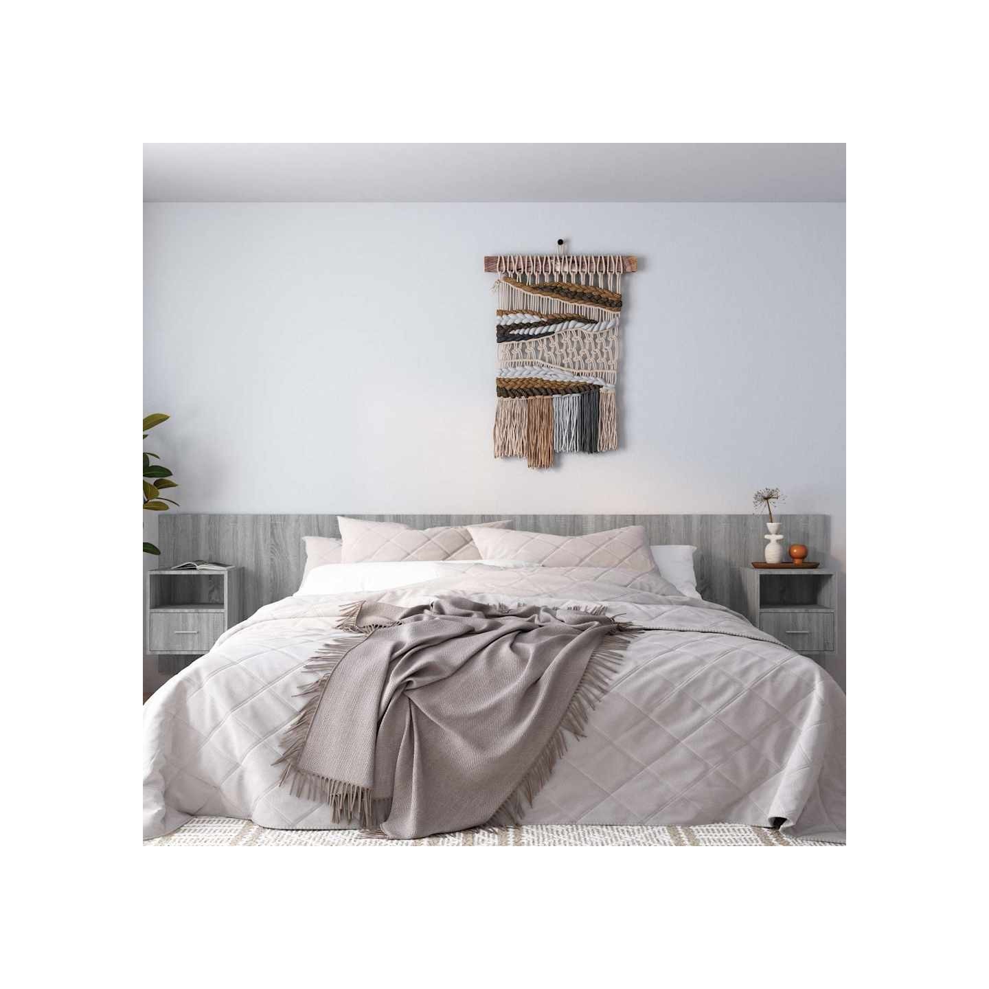 Tête de lit avec armoires Sonoma gris Bois d'ingénierie