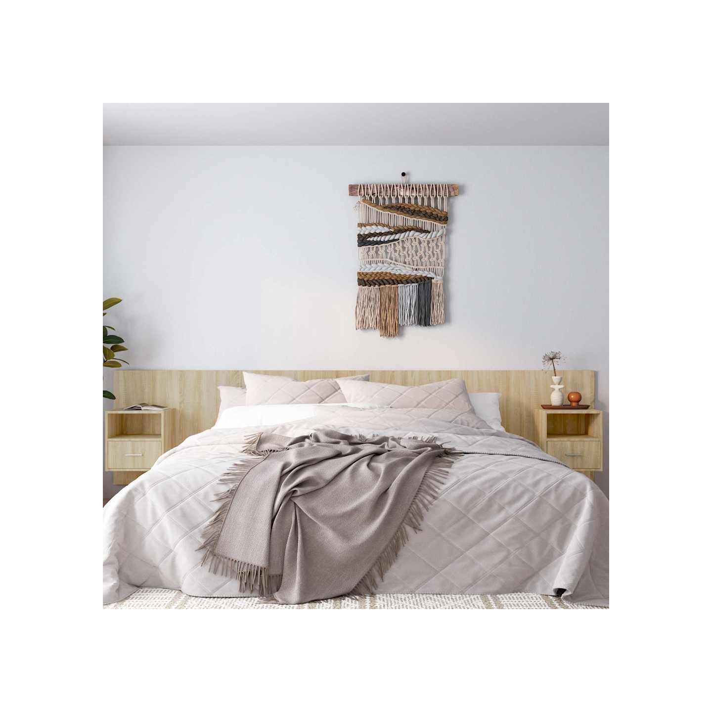 Tête de lit avec armoires Chêne sonoma Bois d'ingénierie