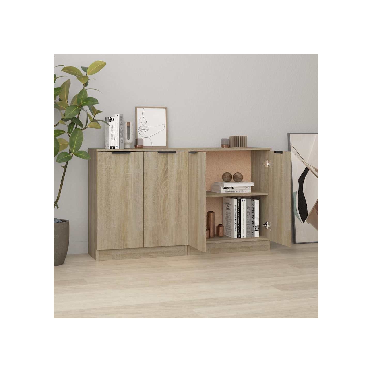 Buffets 2 pcs Chêne sonoma 60x30x70 cm Bois d'ingénierie