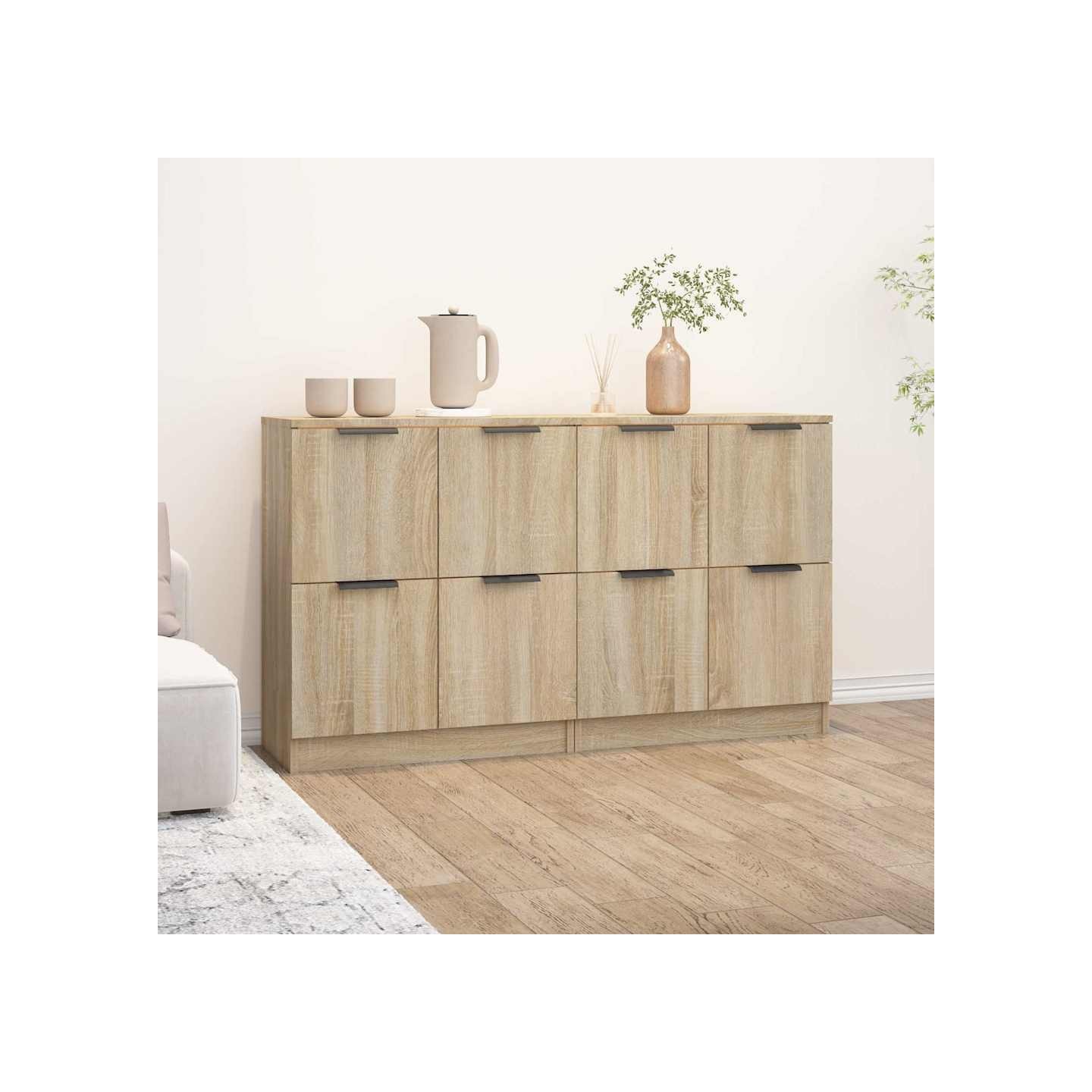 Buffets 2 pcs Chêne sonoma 60x30x70 cm Bois d'ingénierie