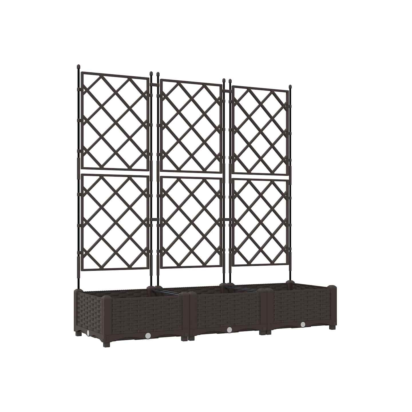 Cache-pot de jardin 3 pc Marron 120 x 40 x 125,5 cm PP