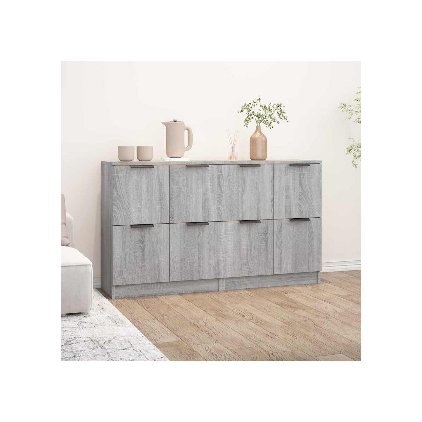 Buffets 2 pcs Sonoma gris 60x30x70 cm Bois d'ingénierie