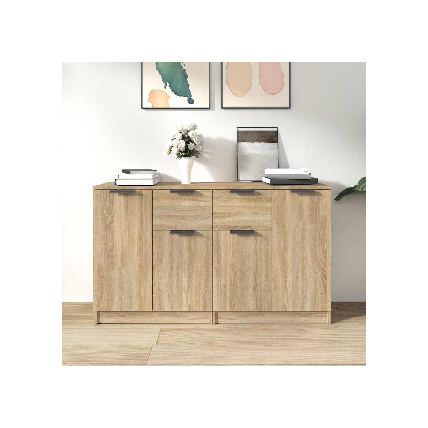 Buffets 2 pcs Chêne sonoma 60x30x70 cm Bois d'ingénierie