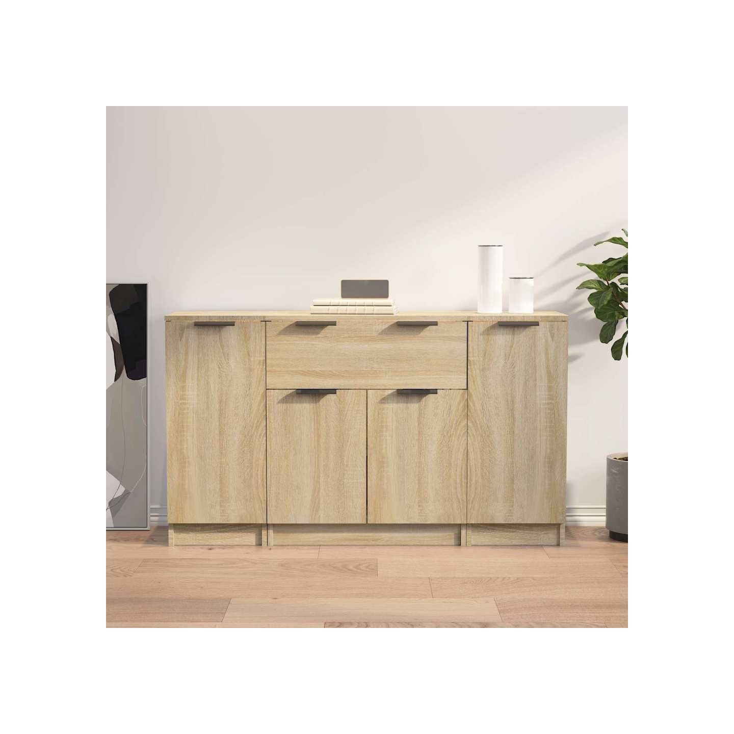 Buffets 3 pcs Chêne sonoma Bois d'ingénierie