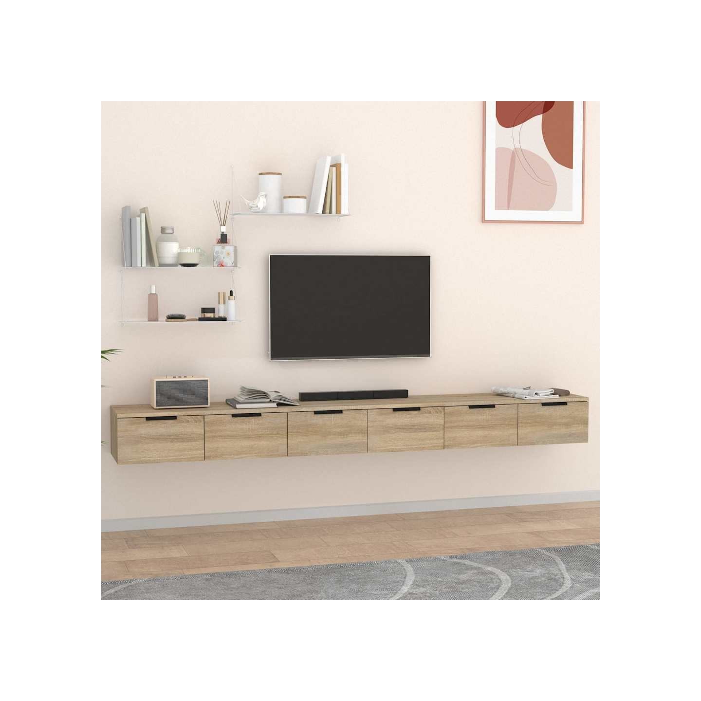 Armoires murales 2 pcs Chêne sonoma 102x30x20 cm
