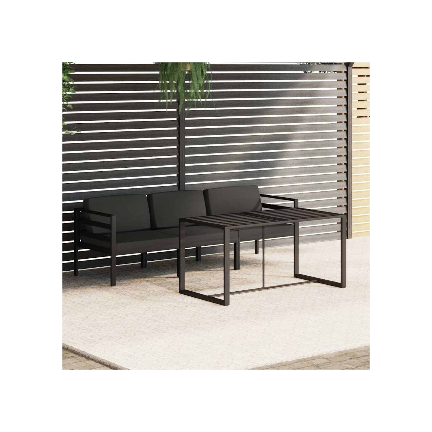 Salon de jardin 4 pcs avec coussins Aluminium Anthracite