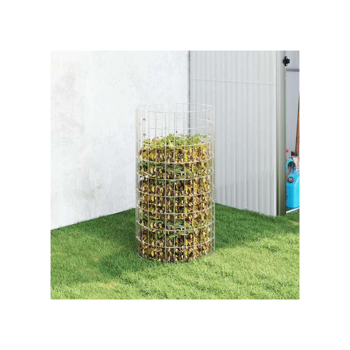 Composteur de jardin Ø50x100 cm Acier galvanisé