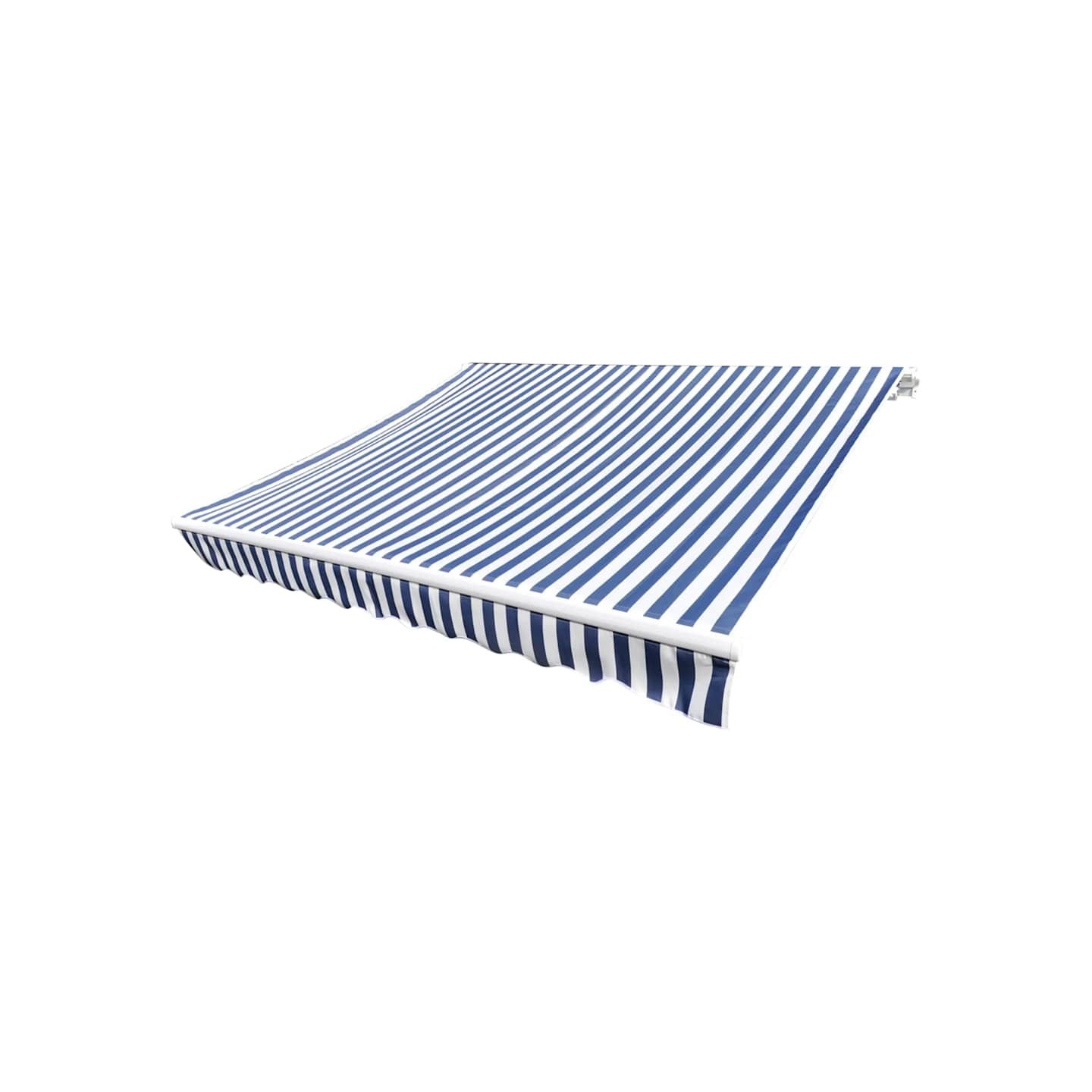 Tissu de remplacement pour auvent bleu et blanc 300x250 cm polyester