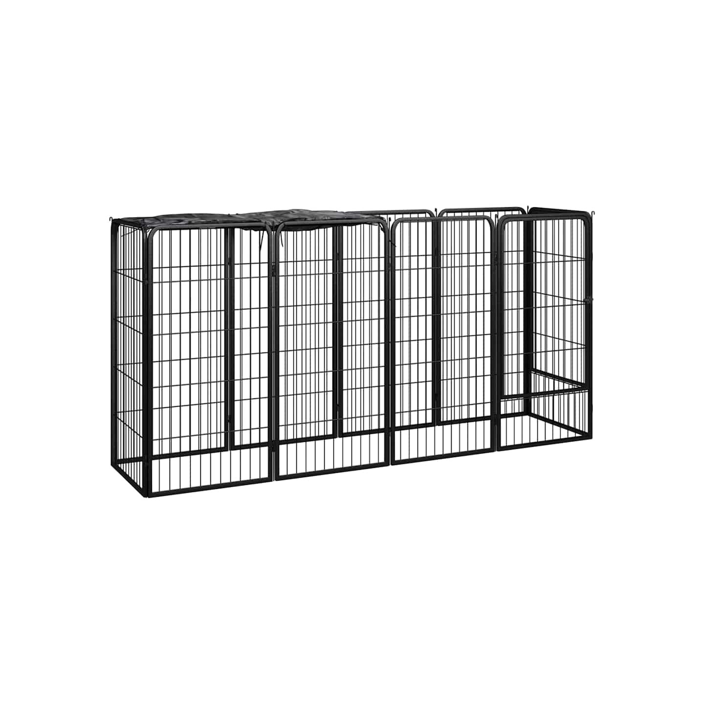 Parc pour chien 10panneaux Noir 50x100cm Acier enduit de poudre
