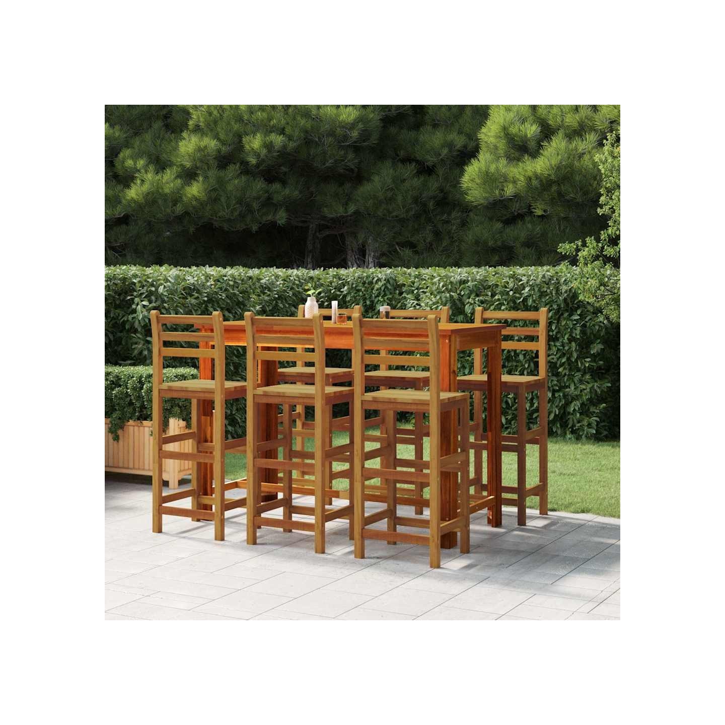 Tabourets de bar lot de 6 bois massif d'acacia