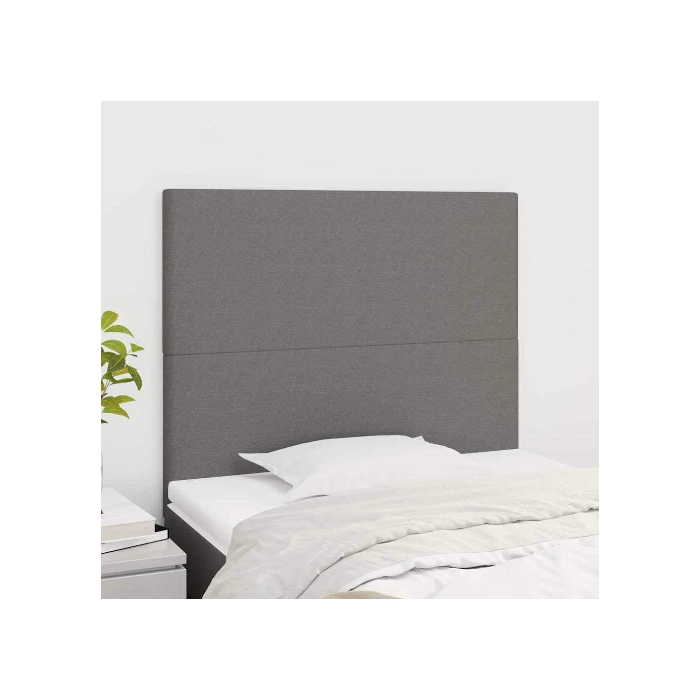 Tête de lit Gris foncé 80x5x118/128 cm Tissu