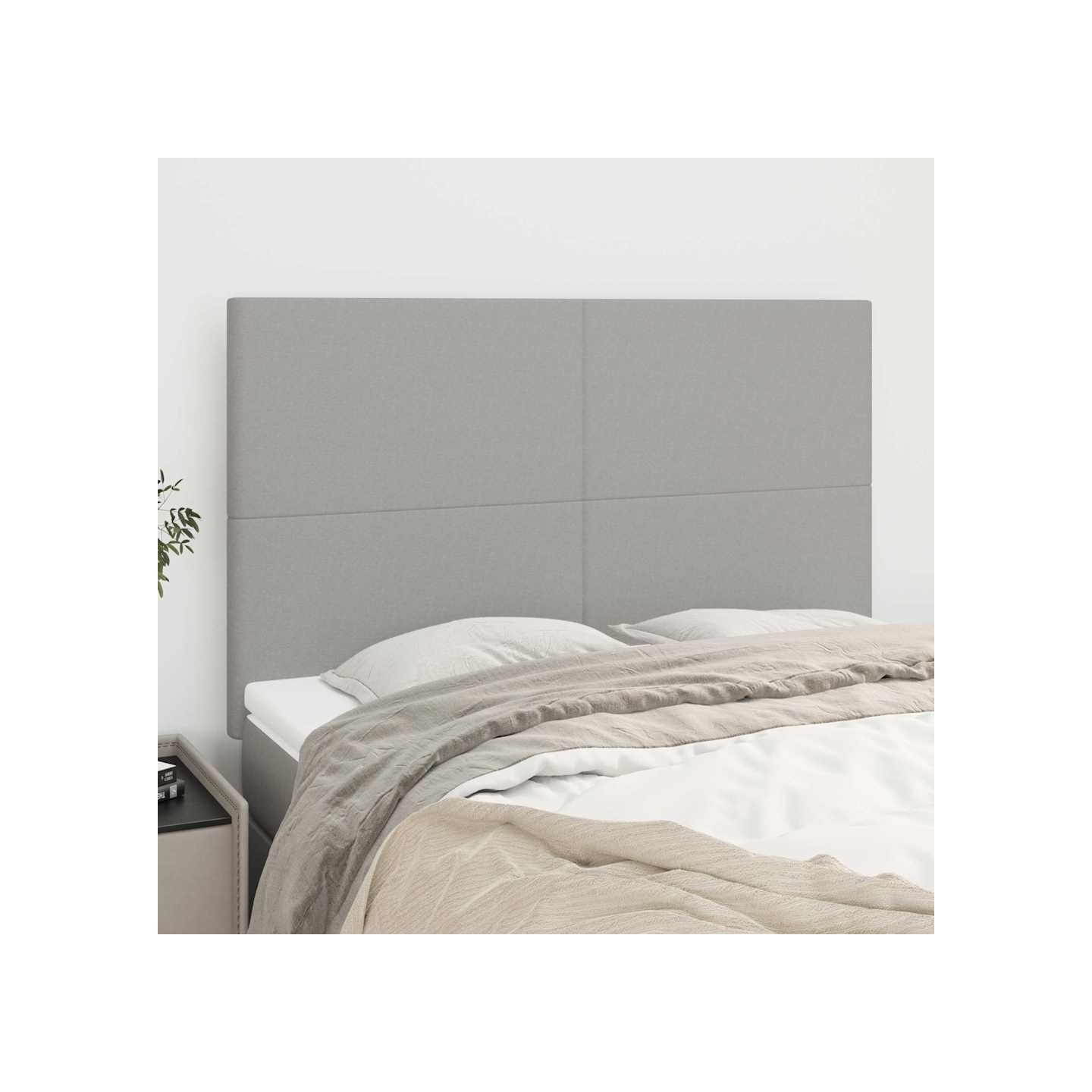 Tête de lit Gris clair 144 x 5 x 118/128 cm Tissu