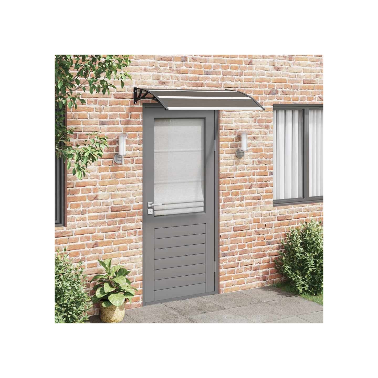 Auvent de porte Noir 120x75 cm PC