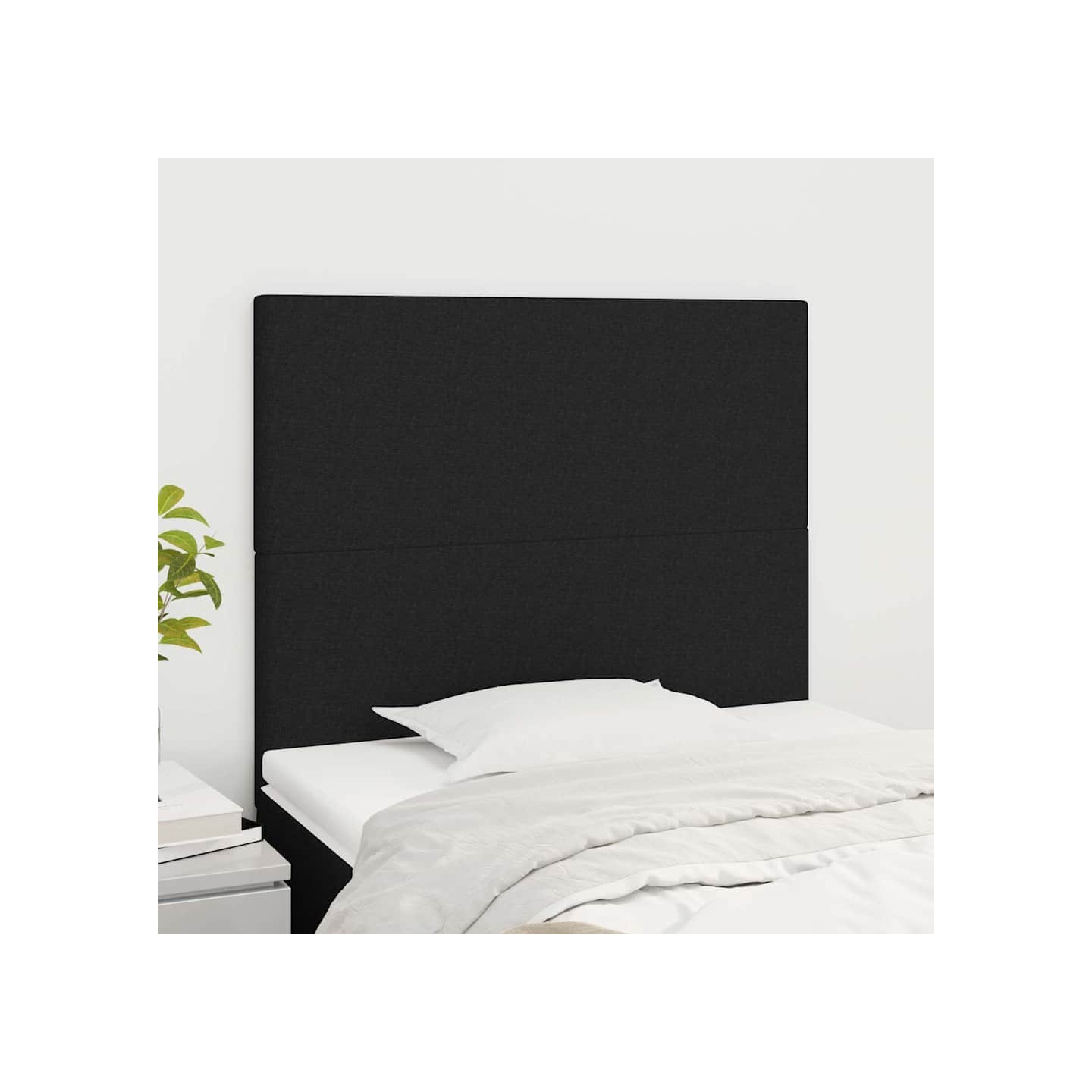 Tête de lit Noir 90x5x118/128 cm Tissu