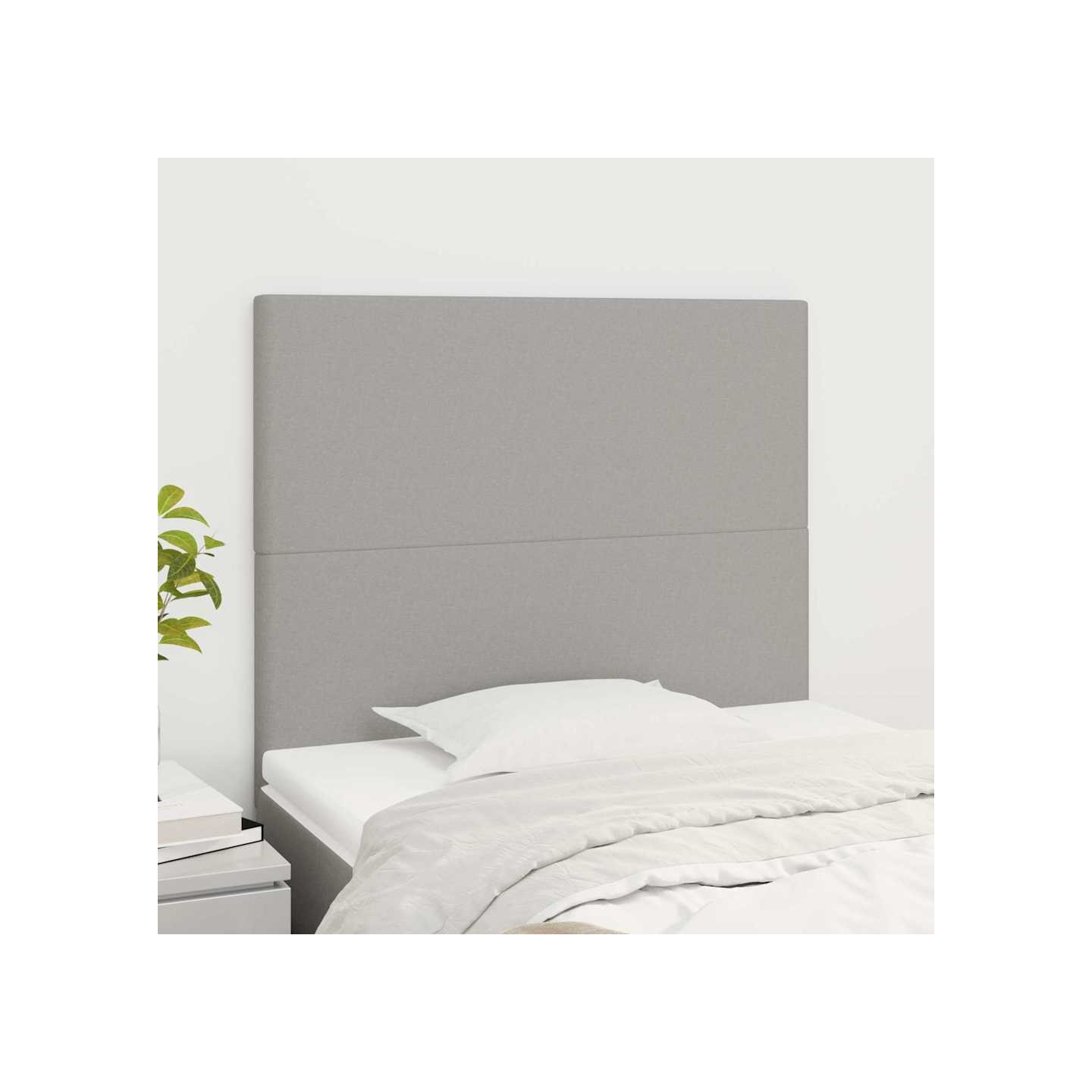 Tête de lit Gris clair 100x5x118/128 cm Tissu